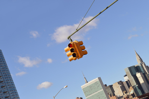 Κίτρινο φανάρι πόλη της Νέας Υόρκης. - Φωτογραφία, εικόνα
