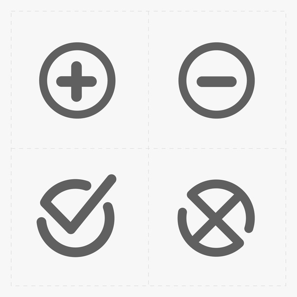 Vector black confirm icons set - Vector, Image
