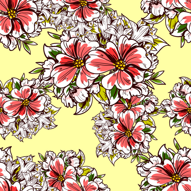 Floral seamless pattern - Wektor, obraz