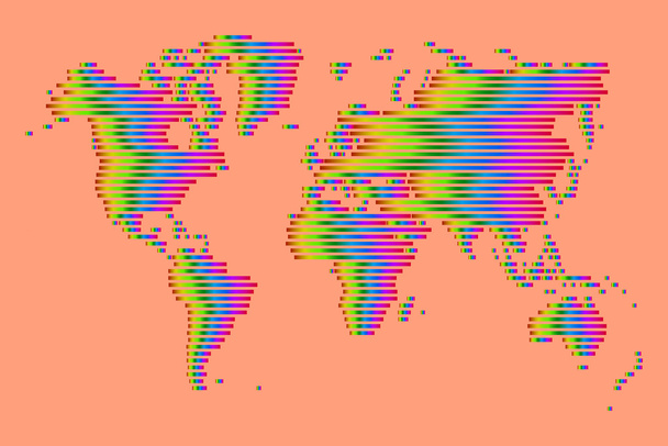 Vektorová mapa světa - Vektor, obrázek