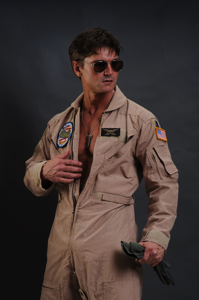 Handsome military air force pilot - Photo, Image