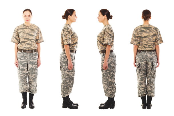 Chica en el uniforme militar
 - Foto, imagen