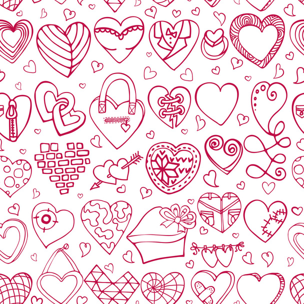 Hearts hand drawing doodles. - Foto, immagini