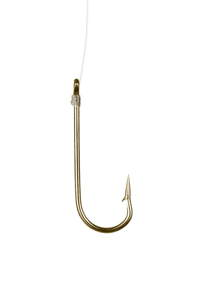 Golden fishing hook - Photo, Image