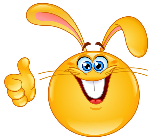 Bunny emoticon - Vector, Image