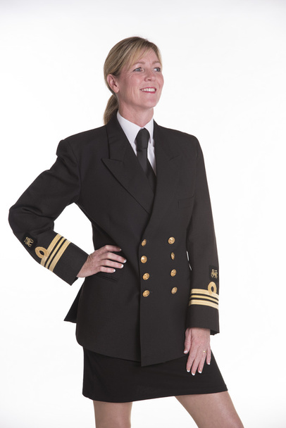 Oficial de la marina femenina en uniforme
 - Foto, Imagen