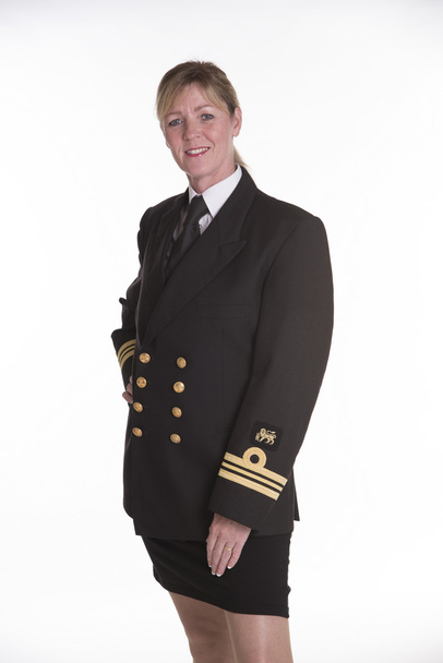 Oficial da Marinha em uniforme
 - Foto, Imagem