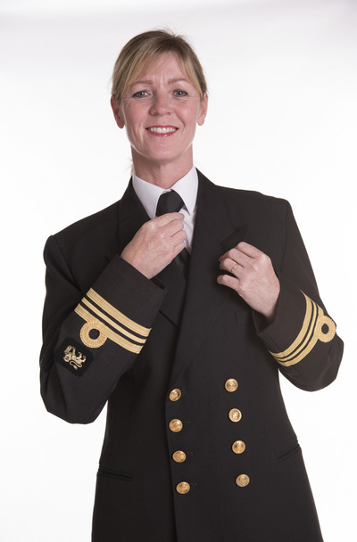 軍服姿の女性の海軍将校 - 写真・画像