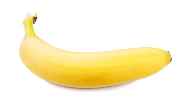 Jeden banan na białym tle - Zdjęcie, obraz