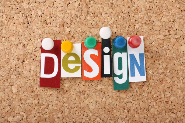 The word Design in magazine letters - Foto, imagen