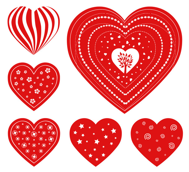 Beautiful heart set for Valentine's day - Vektör, Görsel