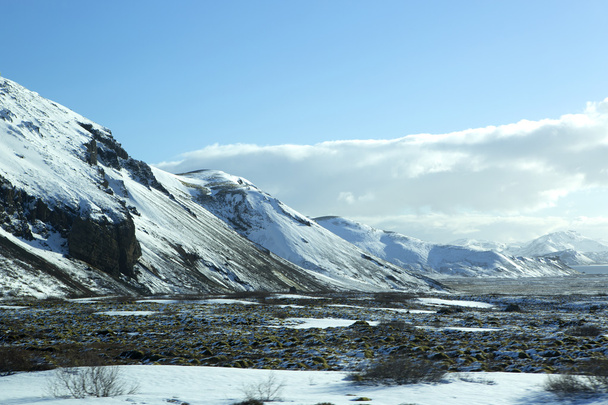 Snowy mountain landscape, Iceland - 写真・画像