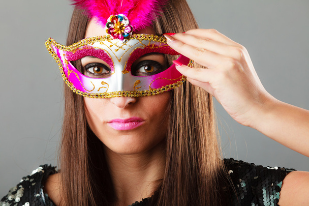 woman  with carnival venetian mask - Fotó, kép