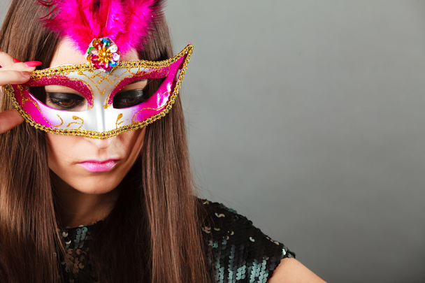 woman  with carnival venetian mask - Fotó, kép
