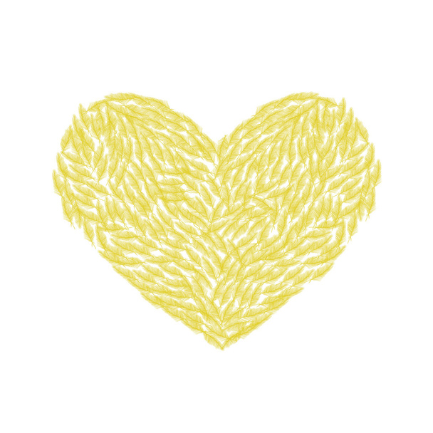  cuore fatto di piume gialle
 - Vettoriali, immagini