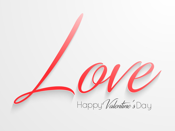 Happy Valentine's Day Hand Lettering - Typographical Background - Vector, Image
