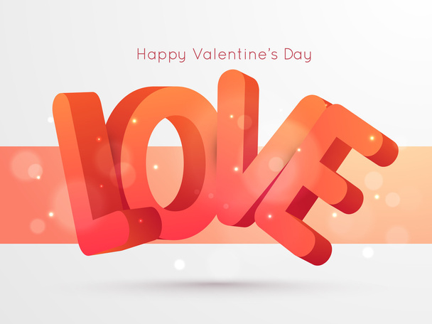 Happy Valentine's Day Hand Lettering - Typographical Background - Vector, Image