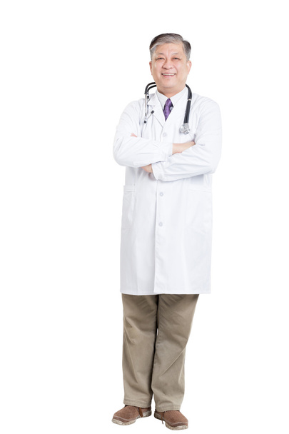old asian man doctor with stethoscope - Φωτογραφία, εικόνα