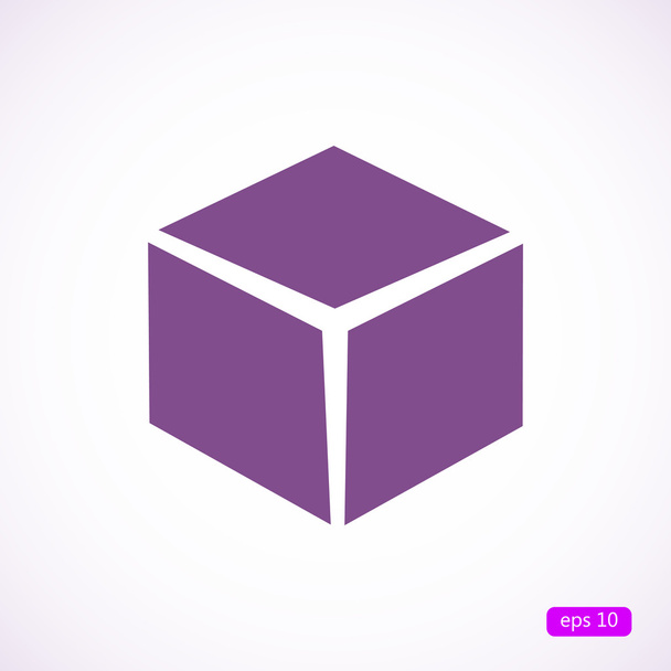 geometric cube icon - Vetor, Imagem
