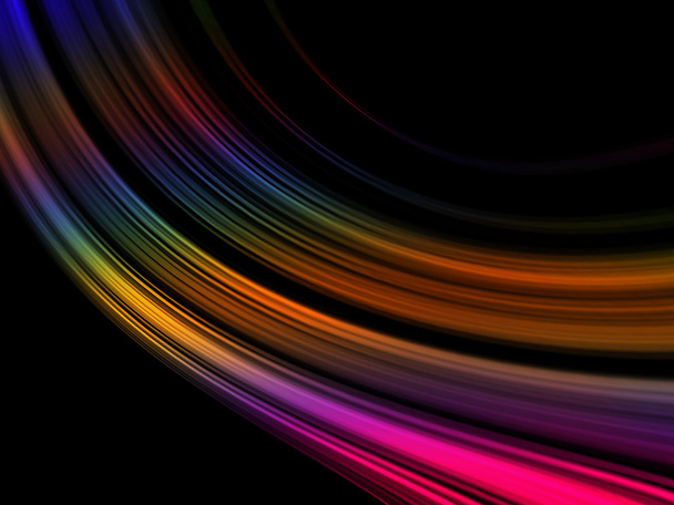 mnoho barev a vlna linky na černém pozadí - Fotografie, Obrázek