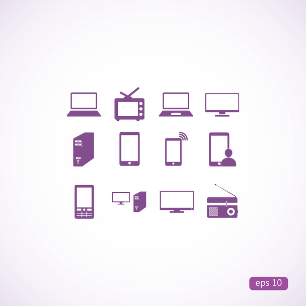Communication devices icons - Διάνυσμα, εικόνα