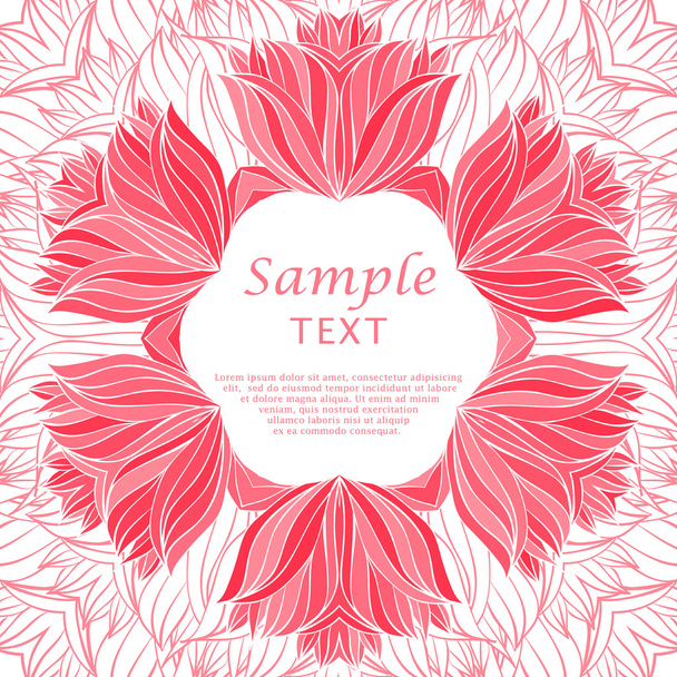 Abstract floral hand drawn frame - Vector, imagen