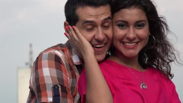 Happy Couple Laughing Outdoors - Video, Çekim