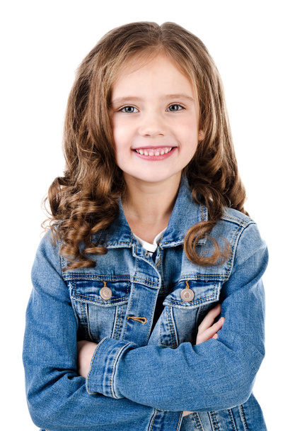 portret śliczny uśmiechający się dziewczynka  - Zdjęcie, obraz