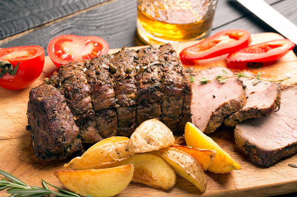 Grilled beef on a cutting board - Photo, Image