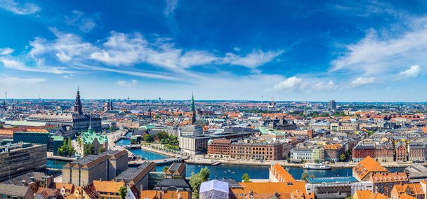 panorama view of Copenhagen in Denmark - Zdjęcie, obraz