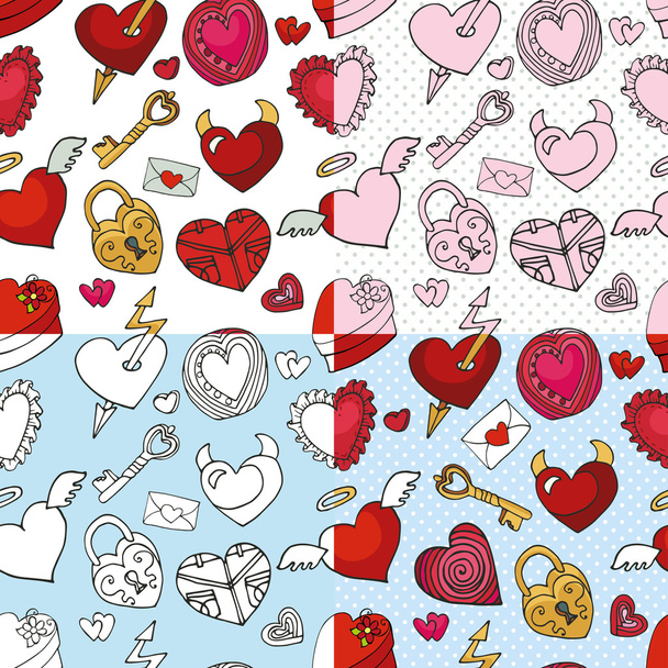 Valentine day pattern set - Foto, immagini