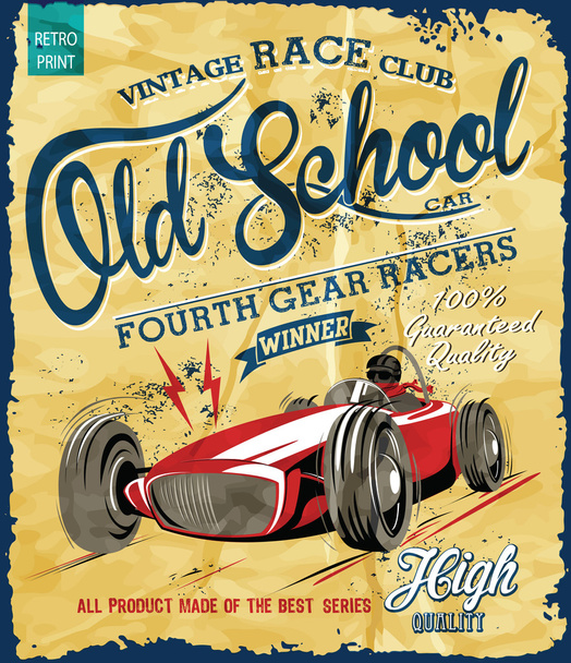 Oude school race poster - Vector, afbeelding