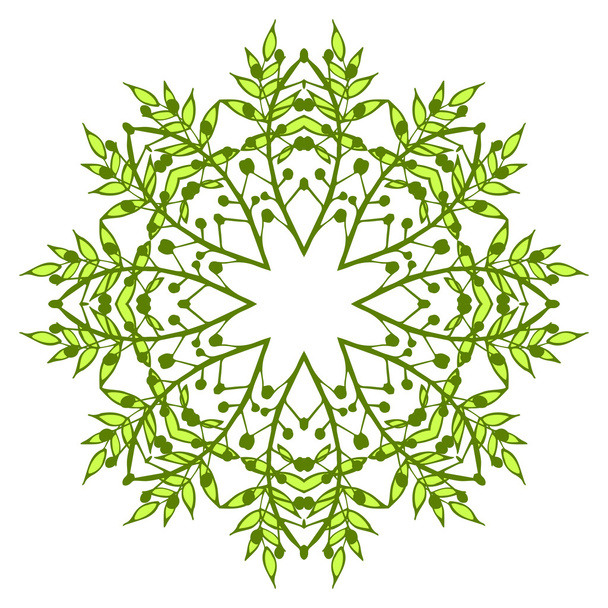 Round leaves pattern isolated - Διάνυσμα, εικόνα