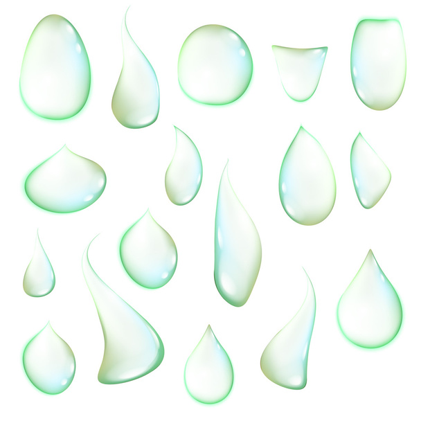Gotas de água no fundo verde  - Vetor, Imagem