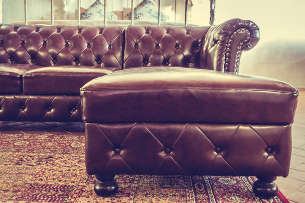 Vintage leather sofa - Fotografie, Obrázek