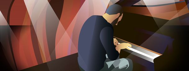 composer playing the piano - Vector, Image