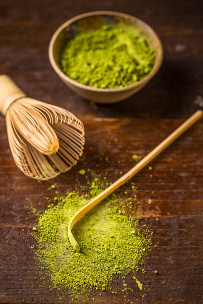 Green powder tea - Фото, изображение