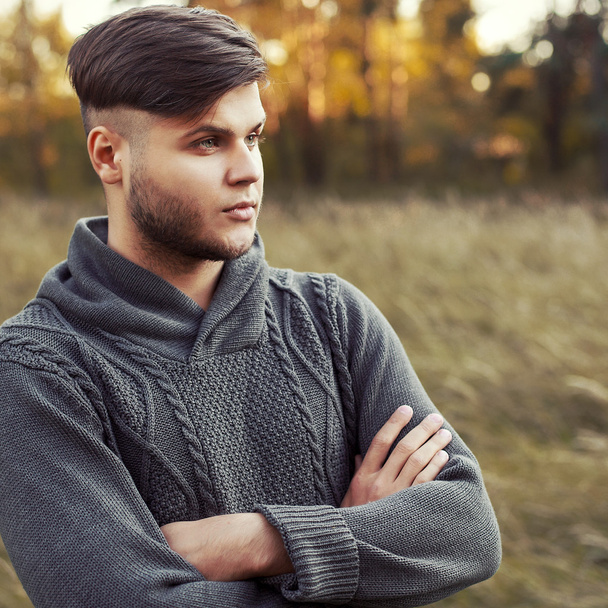 young handsome hipster man - 写真・画像