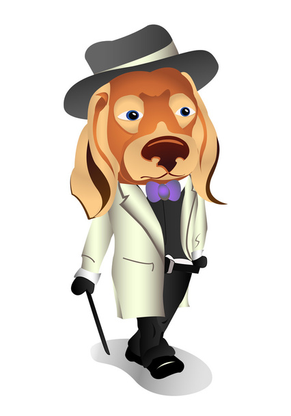 Dog in Suit - Vector, Image