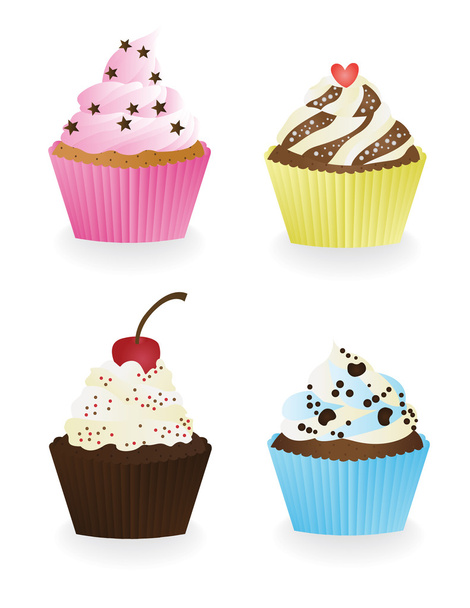 set of cupcakes 2 - Vector, Image