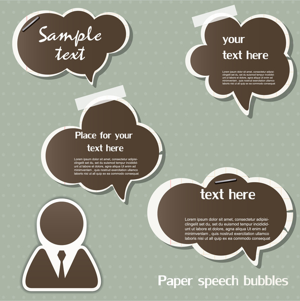 Paper speech bubbles - Vektör, Görsel