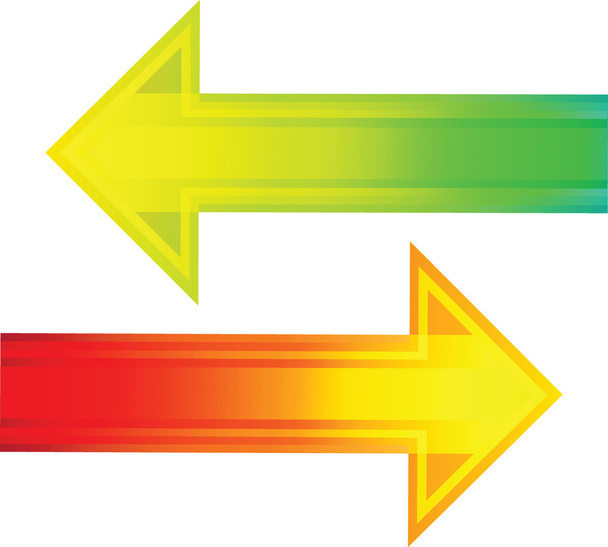 Frecce multicolori che si muovono in direzioni opposte
 - Vettoriali, immagini