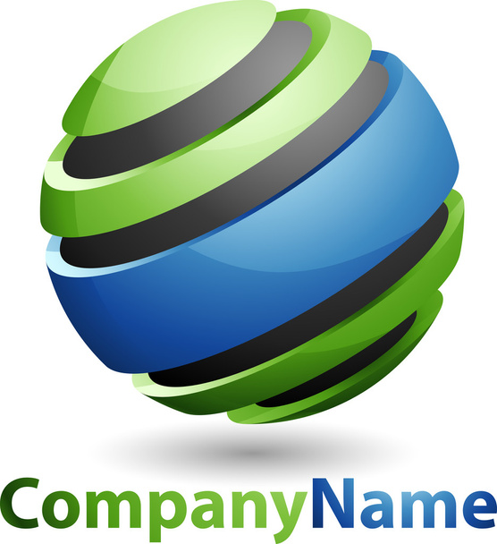 Absztrakt 3d gömb üzleti Logo - Vektor, kép
