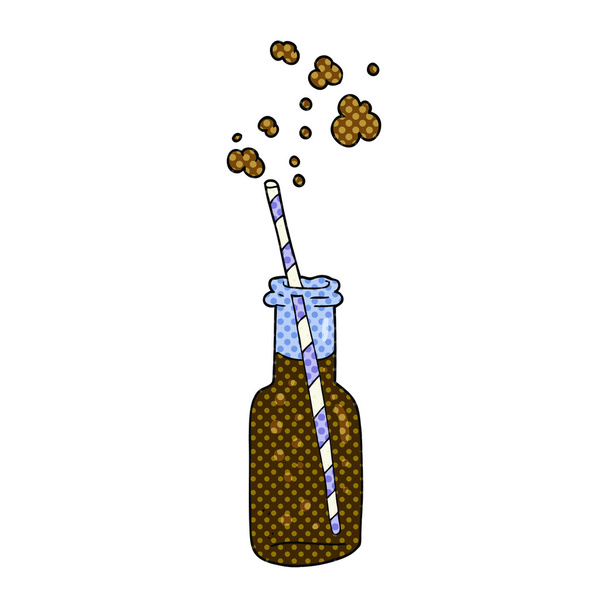 kreslený šumivý nápoj láhev - Vektor, obrázek