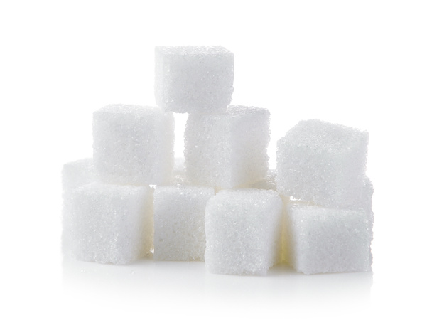 Кубы сахара на белом фоне
 - Фото, изображение