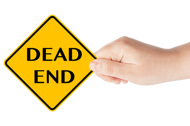 Dead end traffic sign with hand - Photo, Image