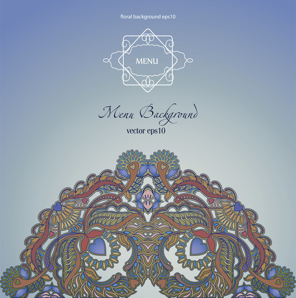 blue  pattern leaflet cover , indian motif - Vektor, Bild