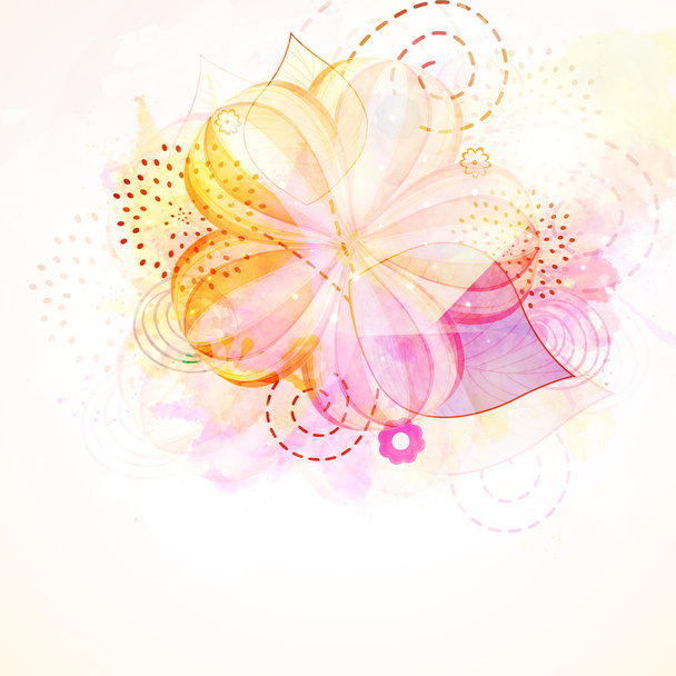 Floral decorated background. - Vector, Image