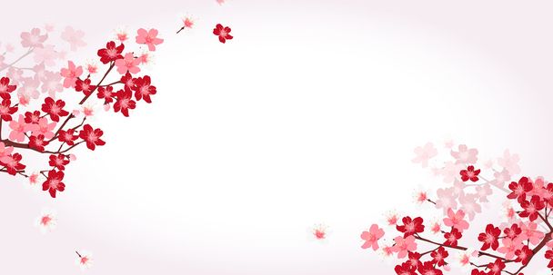 Весенний вишневый фон
 - Вектор,изображение