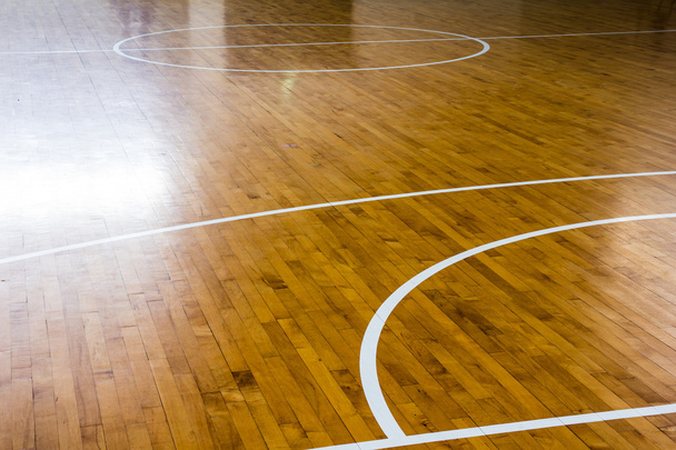houten vloer basketbalveld - Foto, afbeelding